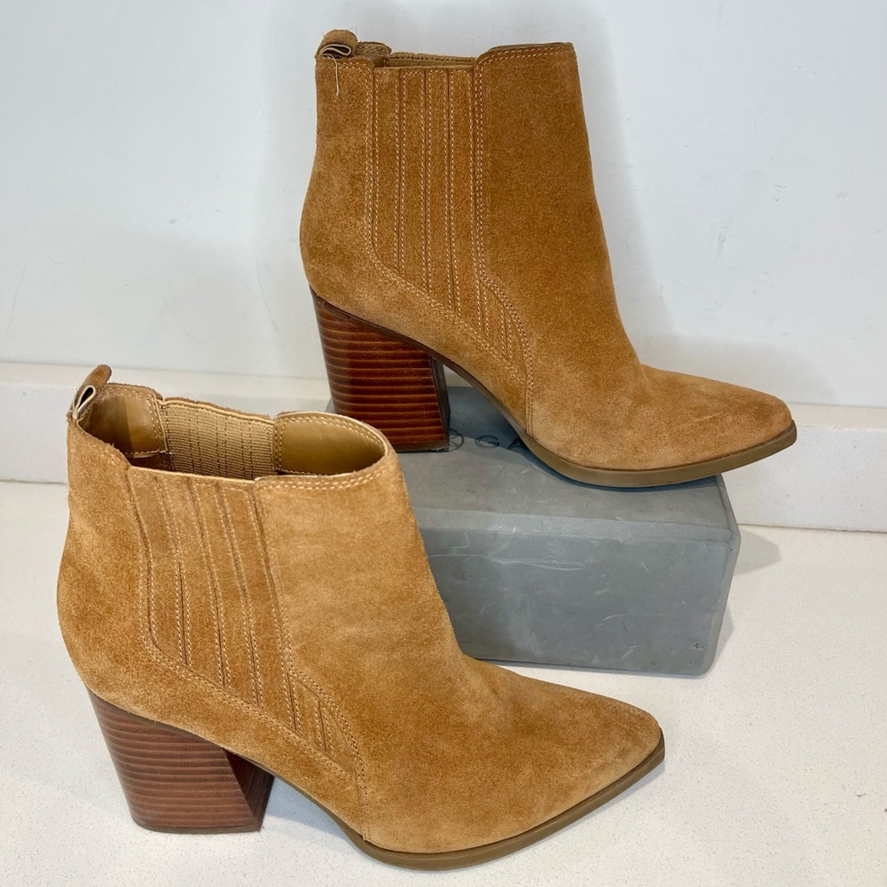 Marc Fisher LTD Alva Bootie Chestnut Brown Suede Size 8.5 - Picture 7 of 13